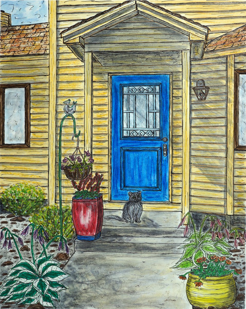 Impressionistic Cityscapes Watercolour By Kim Jones Miller, 16 X 20", Urban Cottage, Original Artwork