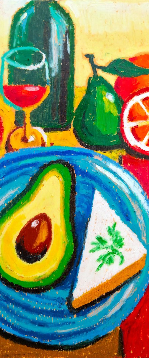 Colorful Food Still Life Painting by Yanina Tuyman