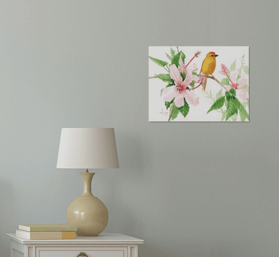 HIbiscus and Saffron FInch