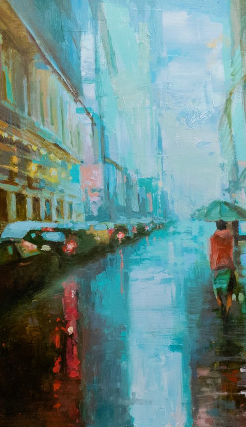 Walking with the rain by Aleksandr Jerochin