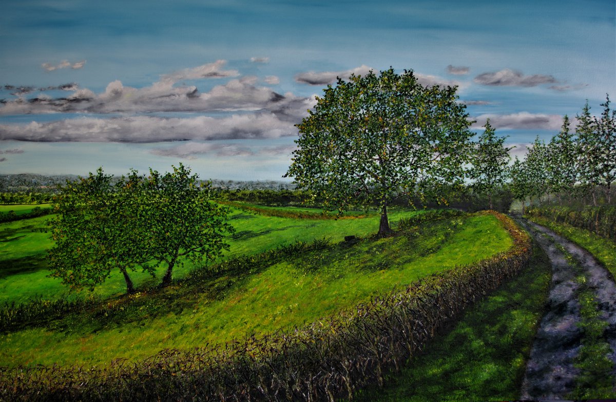 Cheshire Plains Landscape 100cm x 150cm by Hazel Thomson