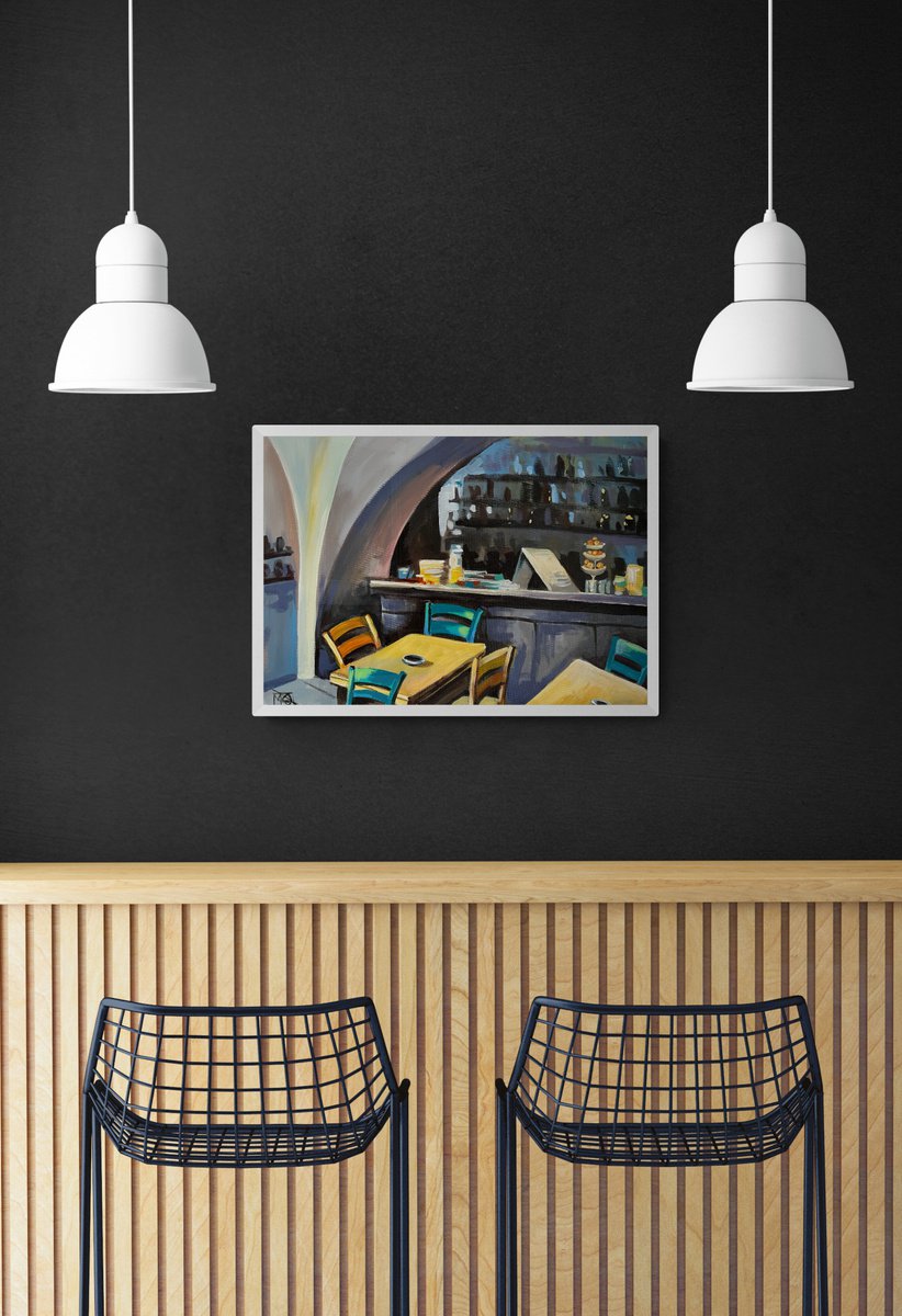 Morning In Cafe By Maria Kireev, 20 X 14, Artwork For Sale On Artfinder