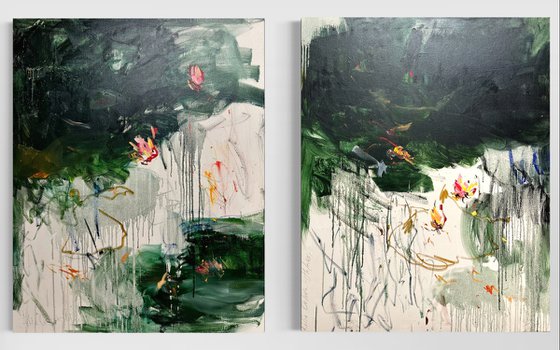 The old pond. Diptych