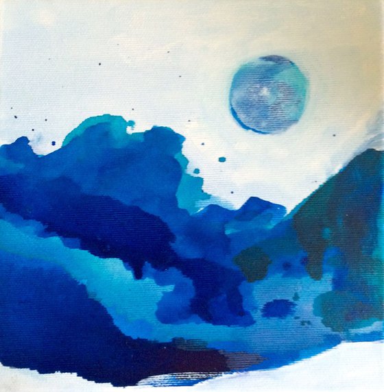 Blue Moon I Abstract