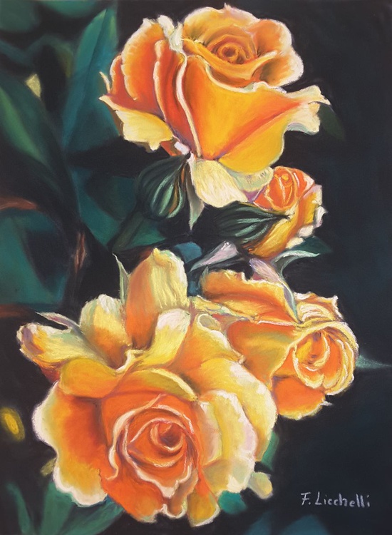 Yellow Roses Painting By Francesca Licchelli Artfinder