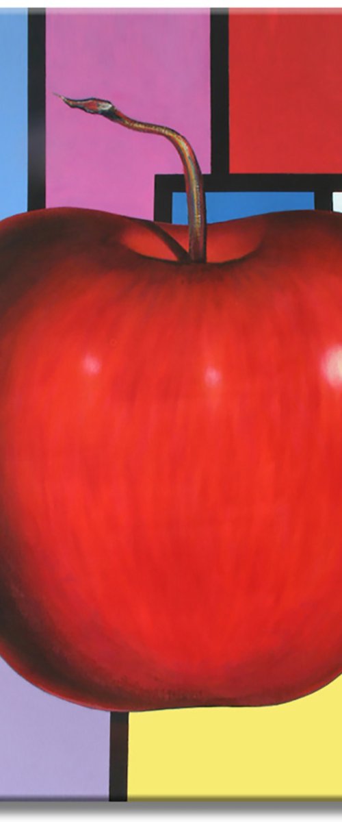 Mondrian Apple - Original Painting on Canvas by Gardani Art