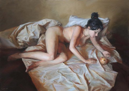 Nude with a Golden Sphere by Igor Viksh