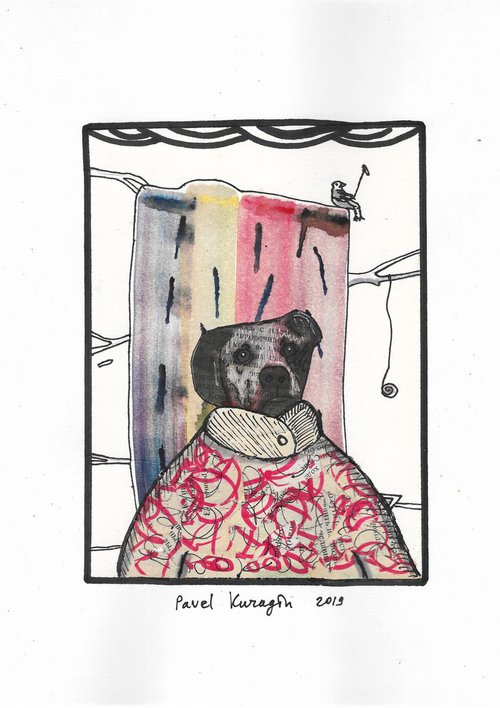 Dog in the red pajamas by Pavel Kuragin