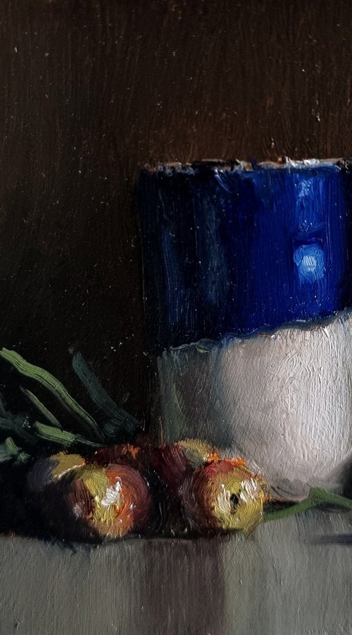 Olives and a Blue Cup by Pascal Giroud