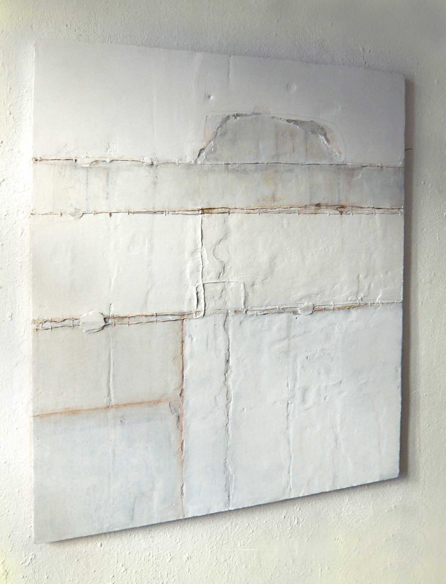 Expressive Abstract Painting By Jaroslaw Broitman, 40 X 48, White Room 7. 2021, Original Artwork