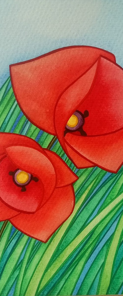Poppies I by Brenda Daniela