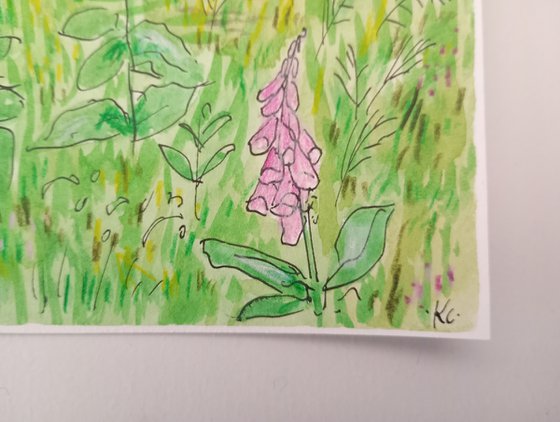 Foxgloves Forest - 7.9 x 5.9