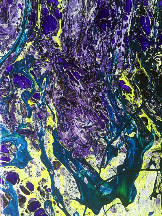 "A Tangled Web We Weave" - Original Abstract PMS Fluid Painting - 16 x 20 inches