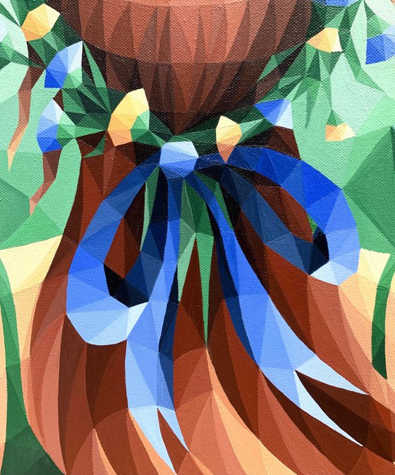 GIRL WITH FLORAL WREATH IN A FLOWER FIELD