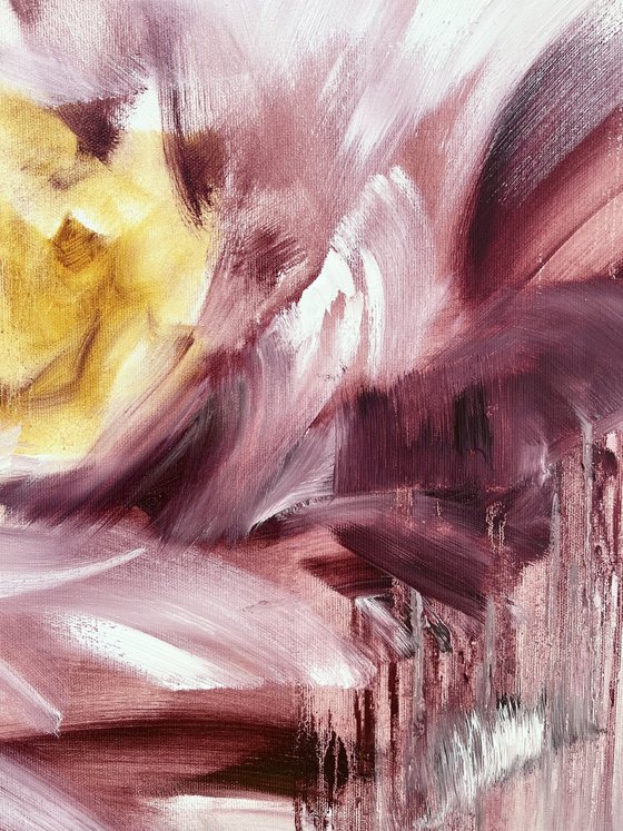 Large horizontal paintings.