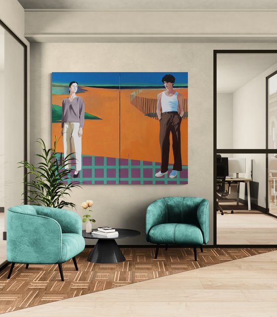 Paved road - diptych