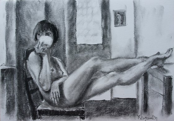 Female Figure 34 Charcoal Sketch