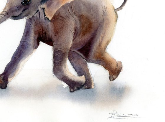 Running elephant