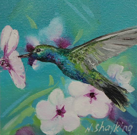 Hummingbird in Flight, Birds Lover Gift