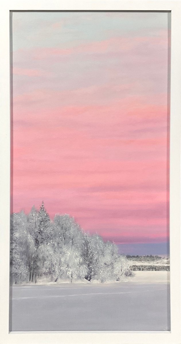 Photorealistic Oil Painting , Winter Serenity By Alla Kallas, 13 X 25, Artwork For Sale On Artfinder