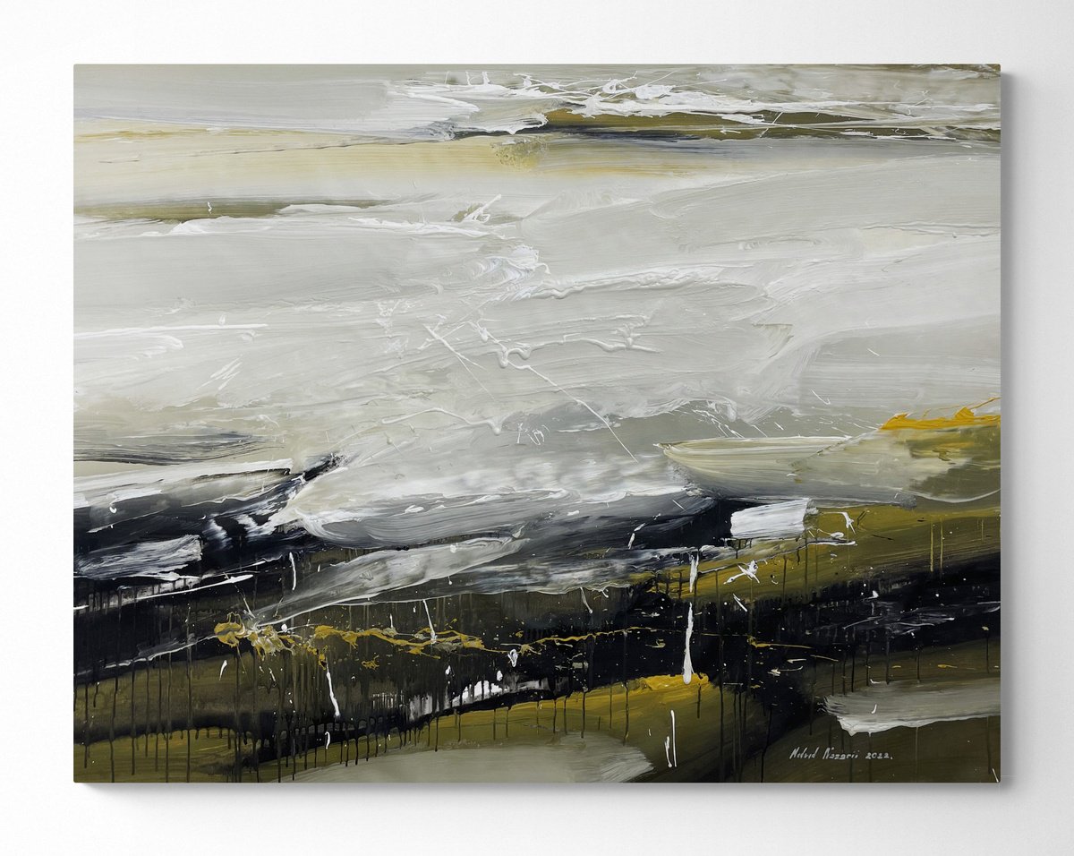 Abstract Acrylic Painting By Nazarii Medvid, 47 X 35", Association 230, Original Artwork