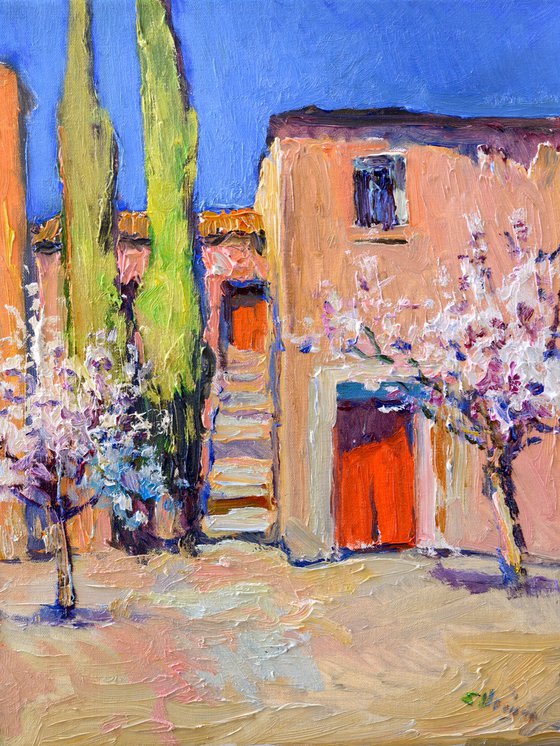 Mediterranean Village, Spring Landscape