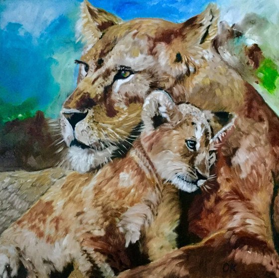 Lioness and cub. My Mum the best....