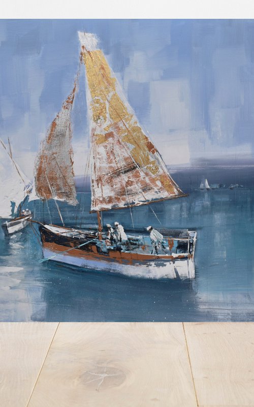 " Sailing in the  summer Breeze " SPECIAL PRICE!!! ,W 130 x H 100 cm by Ivan  Grozdanovski