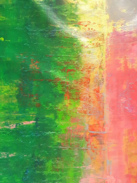Burning River - XL abstract palette knife painting