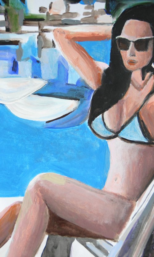 At The Pool / 42 x 29.7 cm by Alexandra Djokic