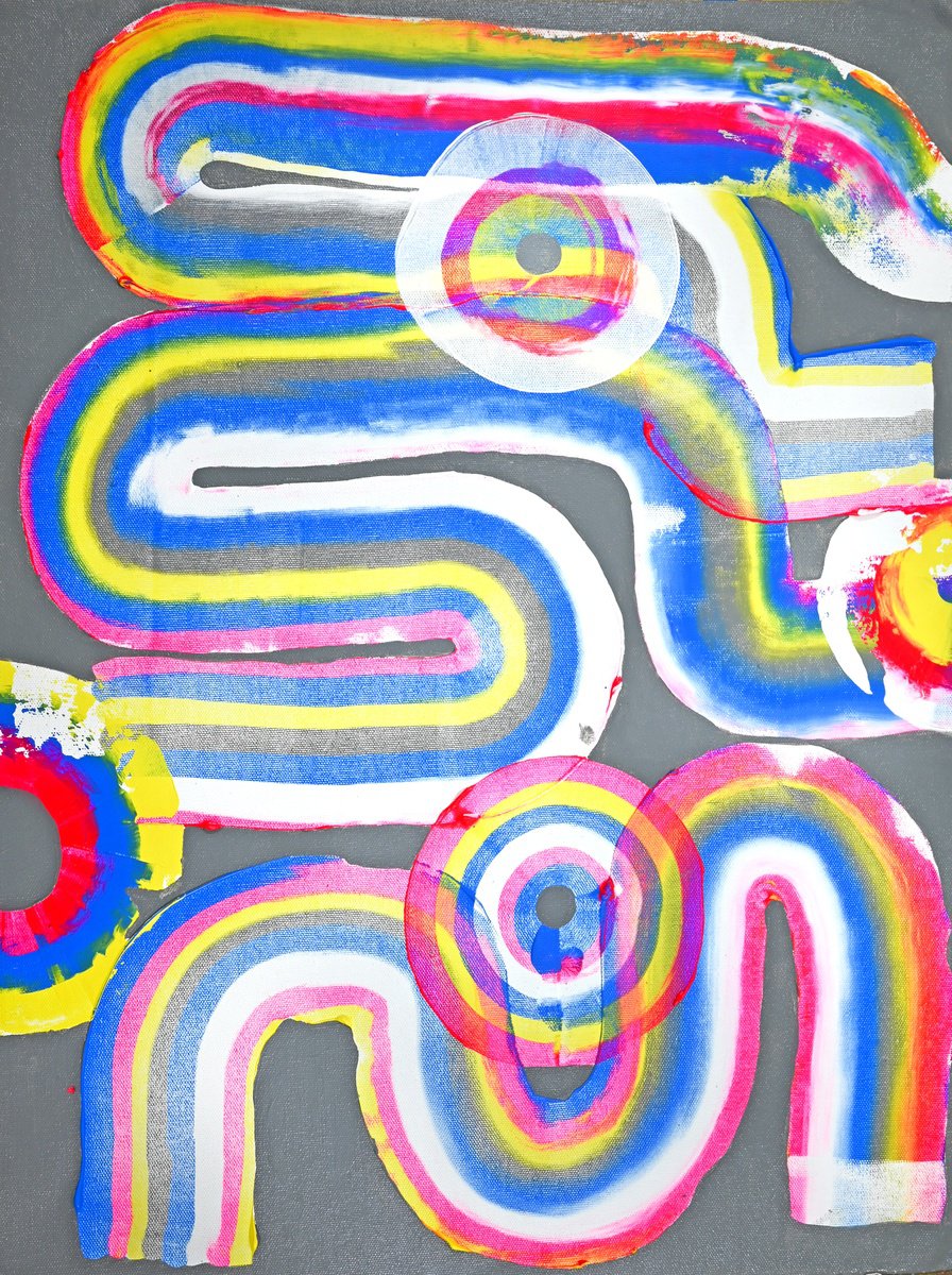 Abstract Acrylic Painting By Sumit Mehndiratta, 18 X 24", Composition No. 473, Original Artwork