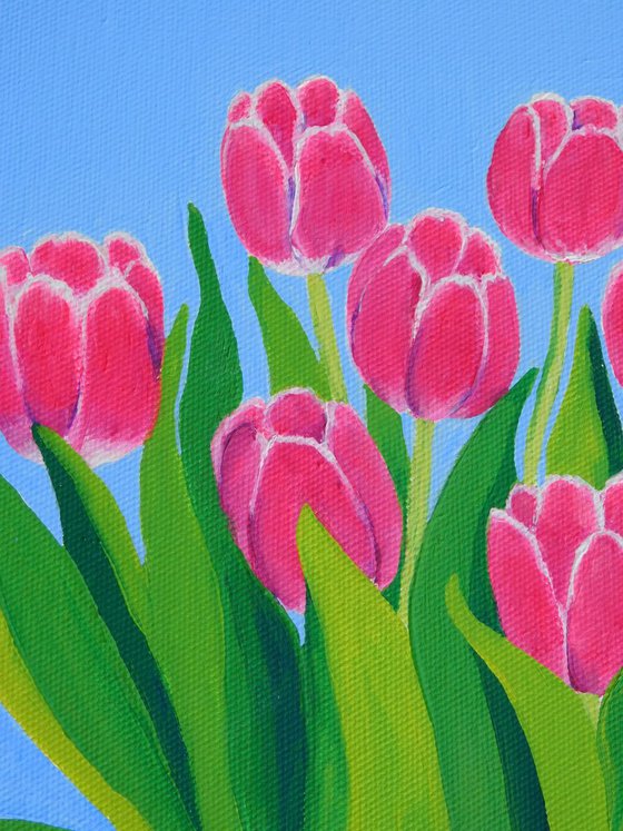 Still life with Pink Tulips
