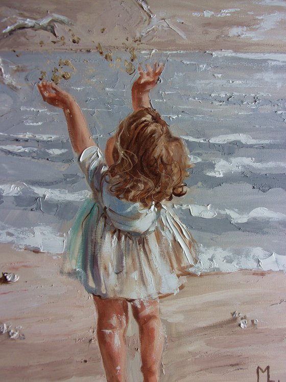 " JOY ... " original painting palette knife GIFT MODERN URBAN ART OFFICE ART DECOR HOME DECOR GIFT IDEA