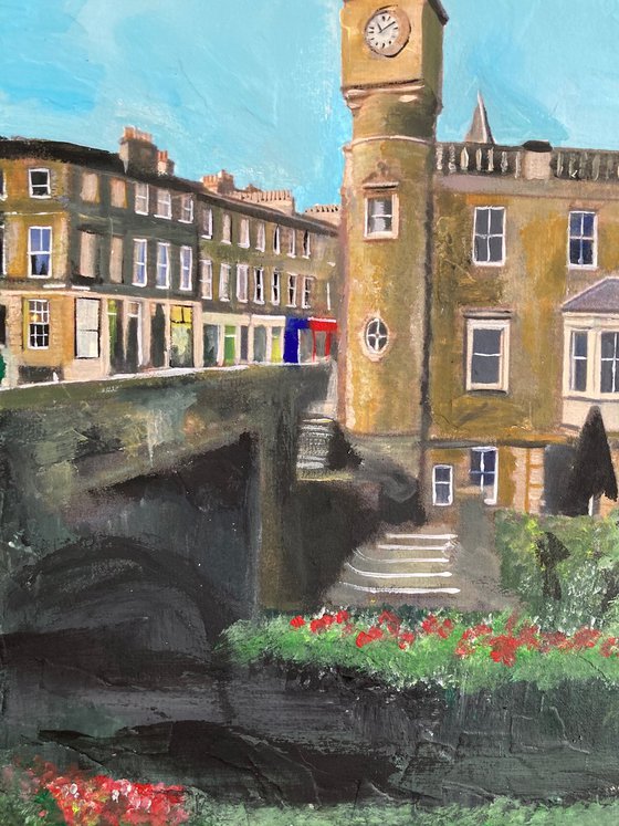 River, Bridge And Buildings In Stockbridge, Edinburgh