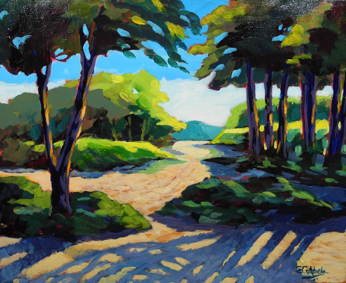 Impressionistic Landscape Acrylic Painting By Edward Abela, 20 X 16, Sibbald Point Park, Ontario, Original Artwork