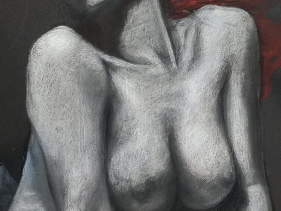 Dry Pastel Nude Study.