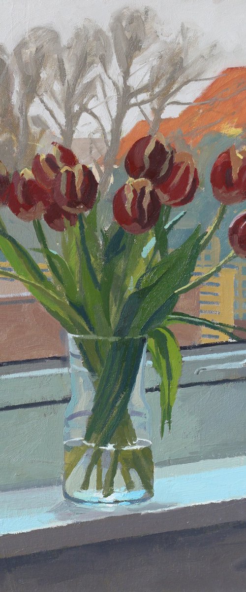 Tulips in Cool Window Light by Elliot Roworth