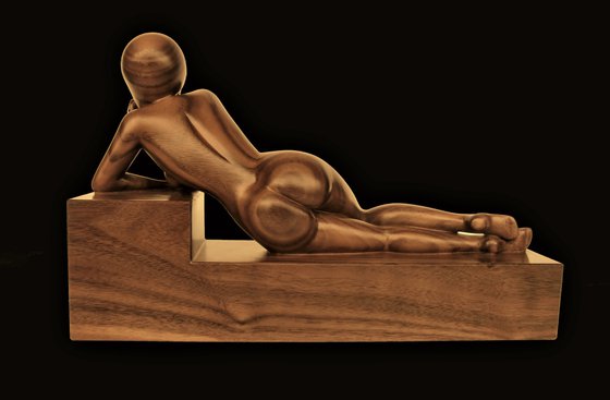 Nude  Woman Wood sculpture EXPECTATION