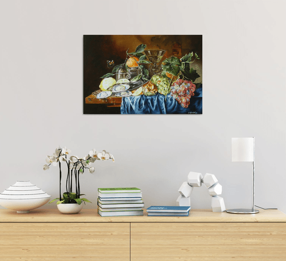 Still Life with Mandarin and Oysters