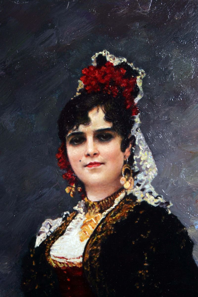 Portrait Spanish Woman in traditionnal dress Artfinder