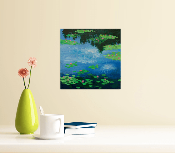 Monet’s water lilies ! Small knife painting!