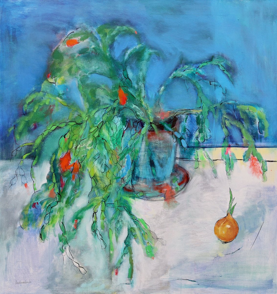  Schlumbergera. Christmas Cactus By Artem Andreichuk, 37 X 39, Artwork For Sale On Artfinder