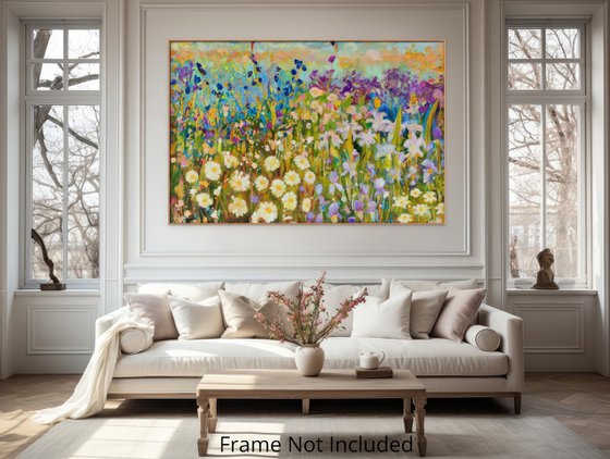 Lilac Fields - Large painting