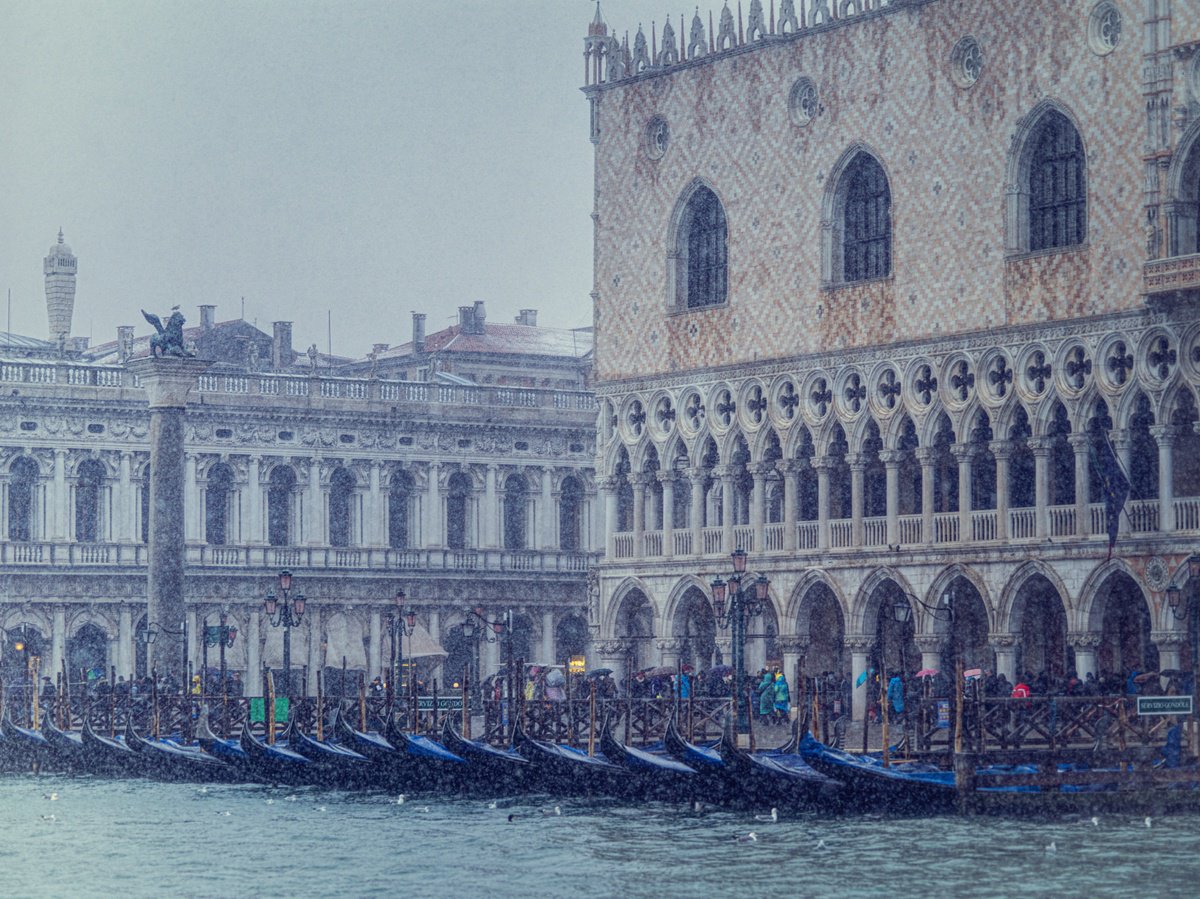 Photorealistic Cityscapes Photograph By Pavel Oskin, 47 X 35", Riva Degli Schiavoni, Original Artwork