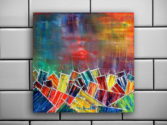 "The Big One" - Original PMS Abstract Oil Painting On Canvas - 24" x 24"