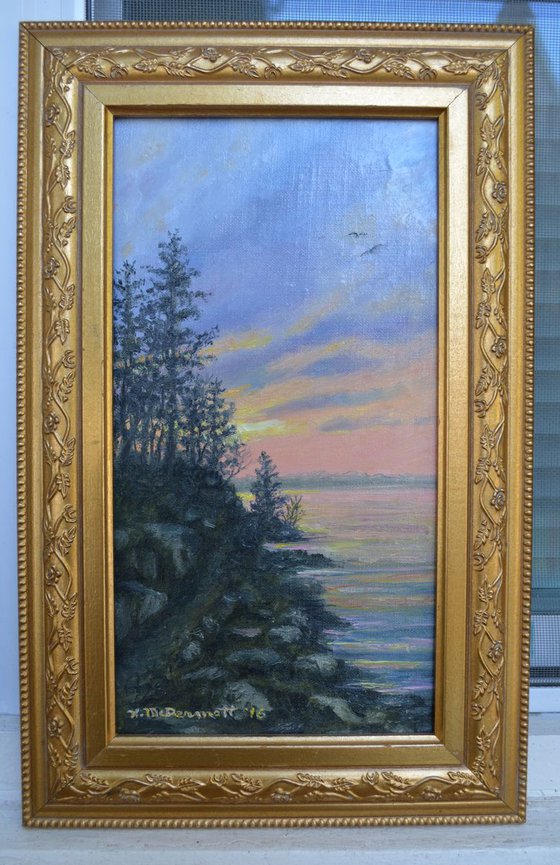 Cliff Walk - 13X7 framed oil