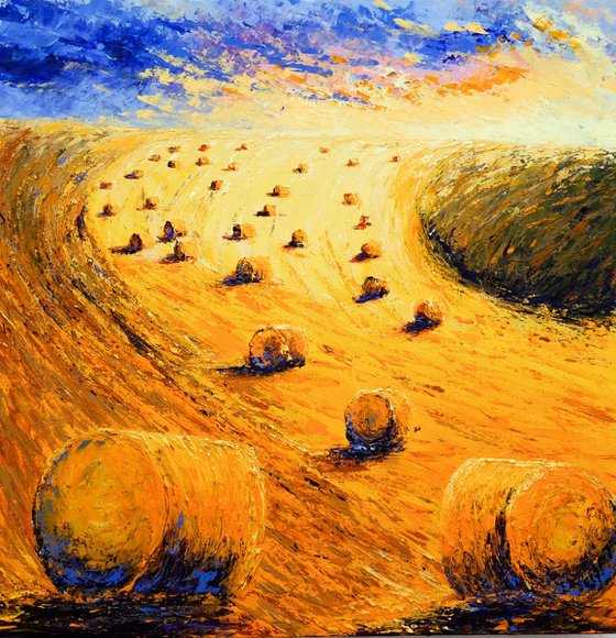 The harvest - Large Structure sommer Palette knives Painting