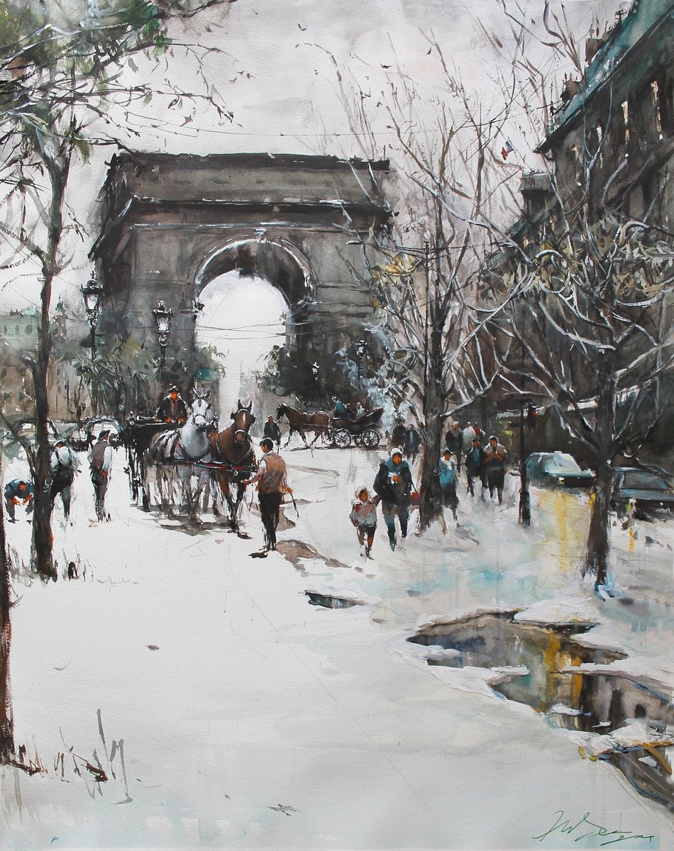 Snowfall in Paris by Maximilian Damico