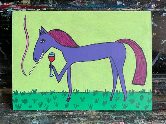 Horse with wine