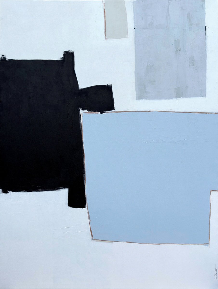 Geometric Abstract Acrylic Painting By Andrea Reichhart, 35 X 47, Dalarna Study I, Original Artwork